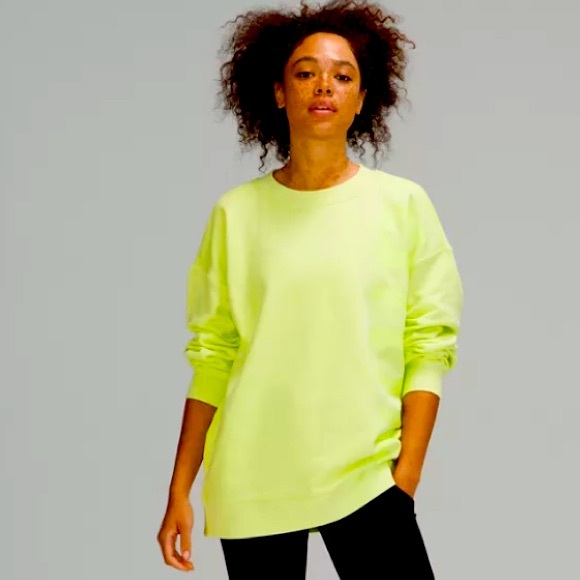 lululemon athletica Tops - Lululemon Perfectly Oversized Crew Sweatshirt 8 Crispin Green Yoga Athletic Gym